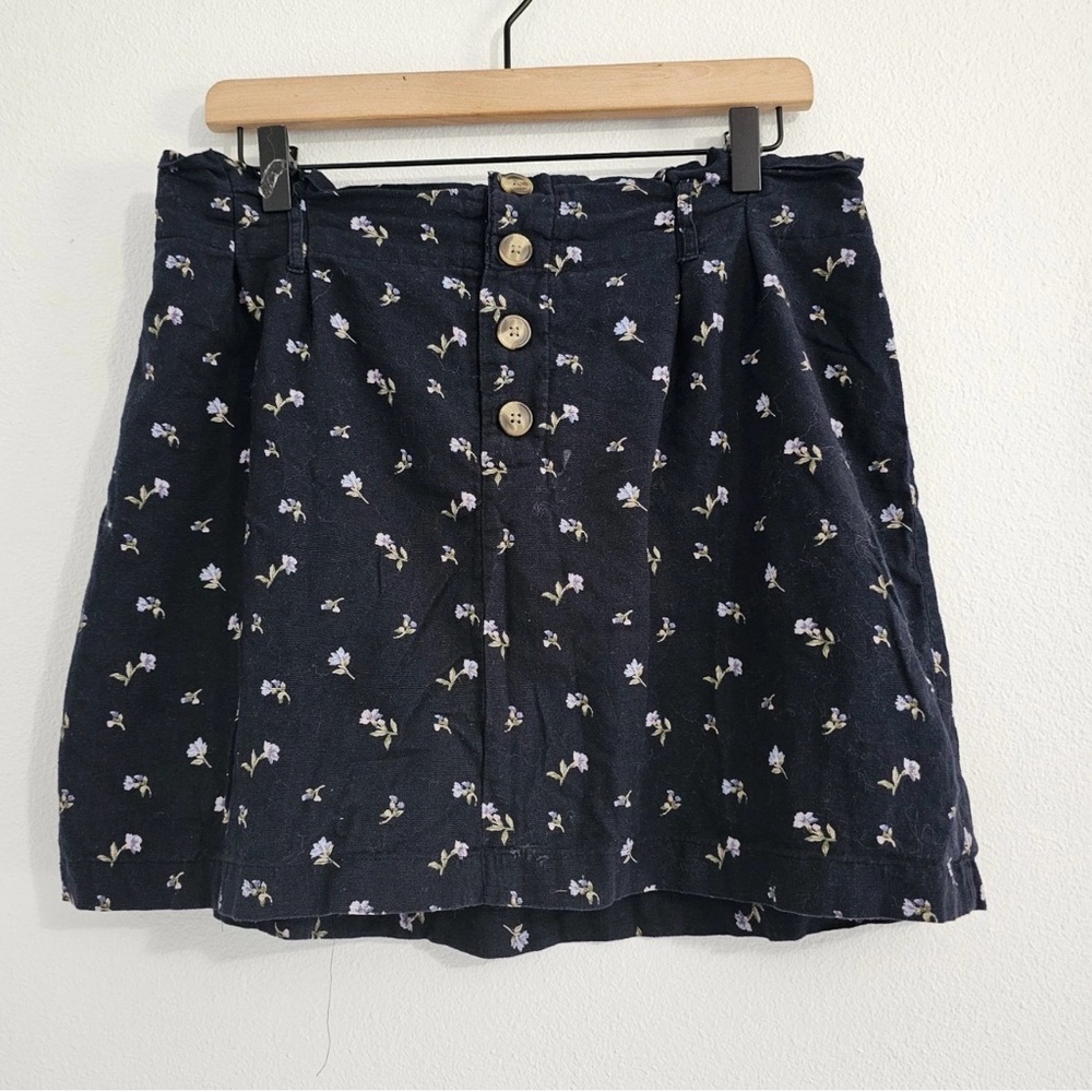 NWOT - American Eagle‎ - Paper Bag Linen Floral Mini Skirt